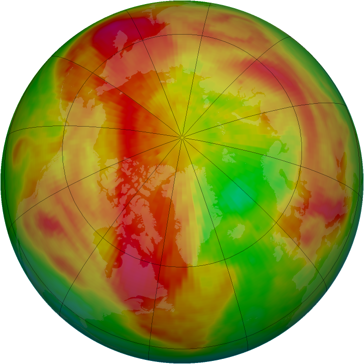 Arctic ozone map for 20 March 1982